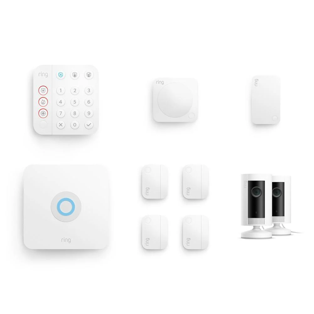 8-Piece Business Alarm Security Kit + 2 Indoor Cams